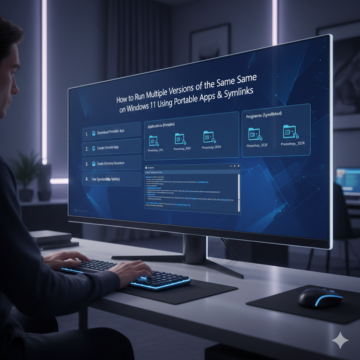 How to Run Multiple Versions of the Same Software on Windows 11 Using Portable Apps and Symlinks
