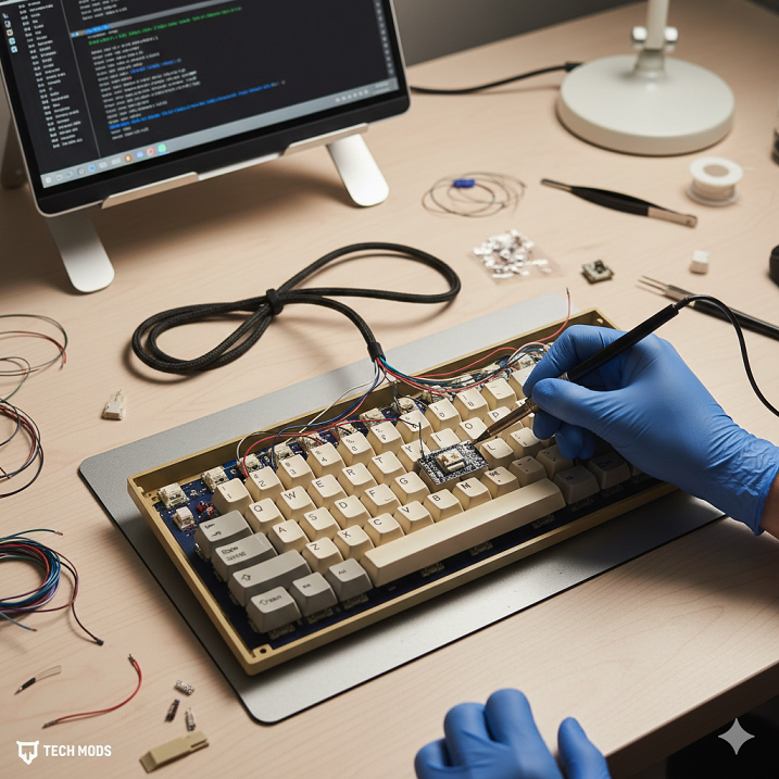 How to Convert Your Old Wired Mechanical Keyboard to Wireless Using a Hidden Bluetooth Micro-Controller