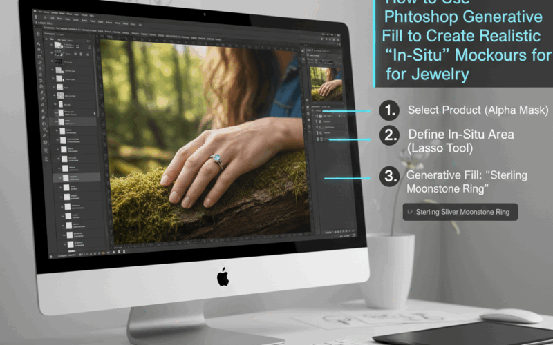 How to Use Photoshop Generative Fill to Create Realistic "In-Situ" Product Mockups for Jewelry