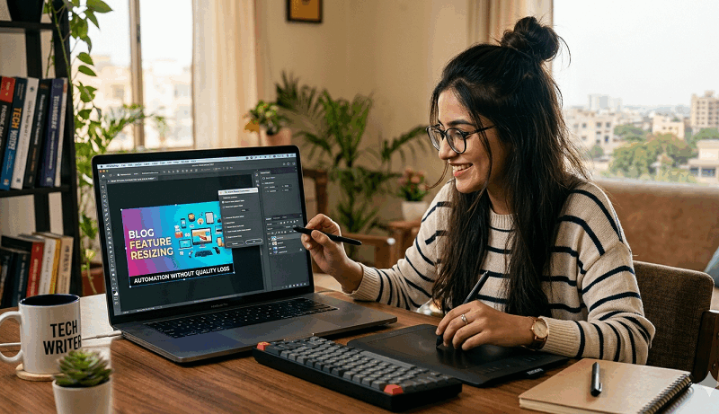 How to Automate Tech Blog Feature Image Resizing Without Losing Smart Object Quality
