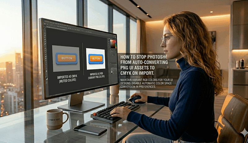How to Stop Photoshop from Auto-Converting PNG UI Assets to CMYK on Import
