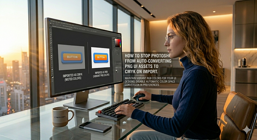 How to Stop Photoshop from Auto-Converting PNG UI Assets to CMYK on Import