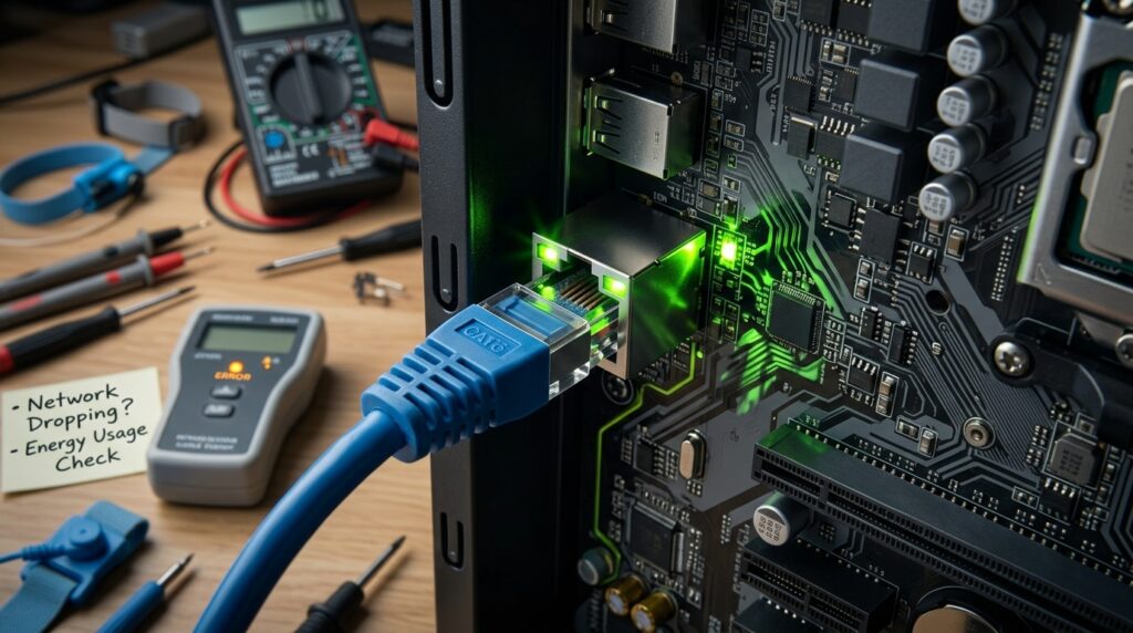 Disabling 'Energy Efficient Ethernet' in Network Adapter Settings to Prevent Random Connection Drops