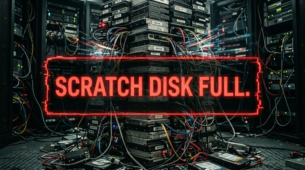Diagnosing Scratch Disk Full Errors Caused by Hidden History States and Cache Levels